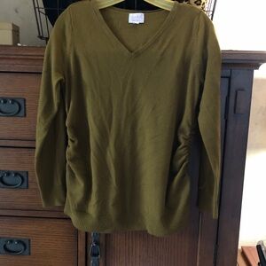 Isabel Maternity by Ingrid & Isabel Olive Green V-Neck Maternity Sweater